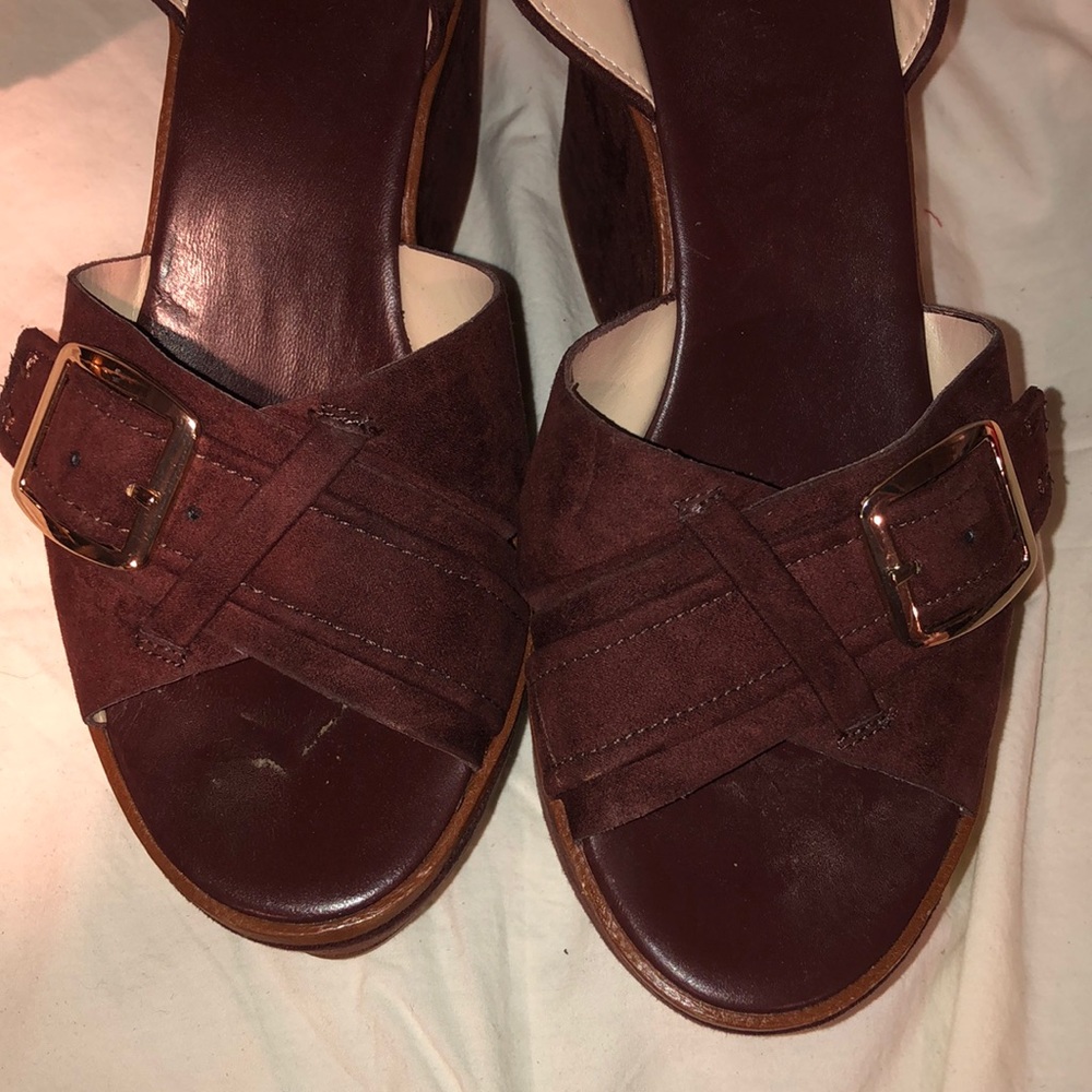 Zara Burgundy Platform Sandals - Picture 3 of 3